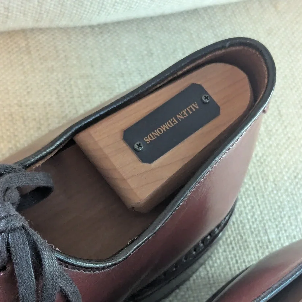 Allen Edmonds Carlyle Oxford Brown Leather Toe Dress Shoes Mens 9 E